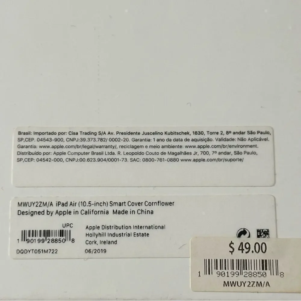 Apple Genuine OEM Cornflower Blue Smart Cover for iPad Air Pro 10.5